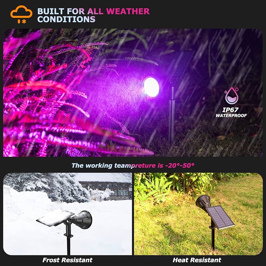 XTGTP Solar Color Spot Lights Outdoor, 21 LEDs Color